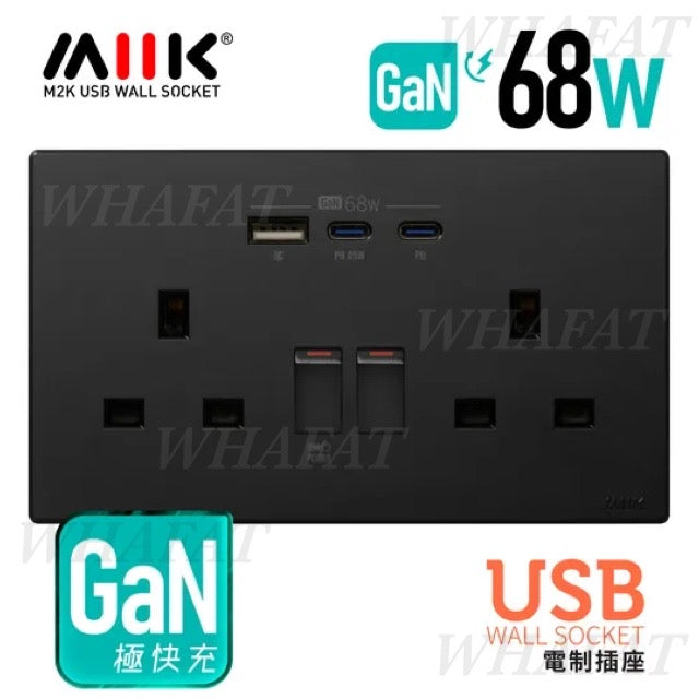 M2K GaN USB 制面 (碳黑色) (PayMe/fps/現金優惠價)