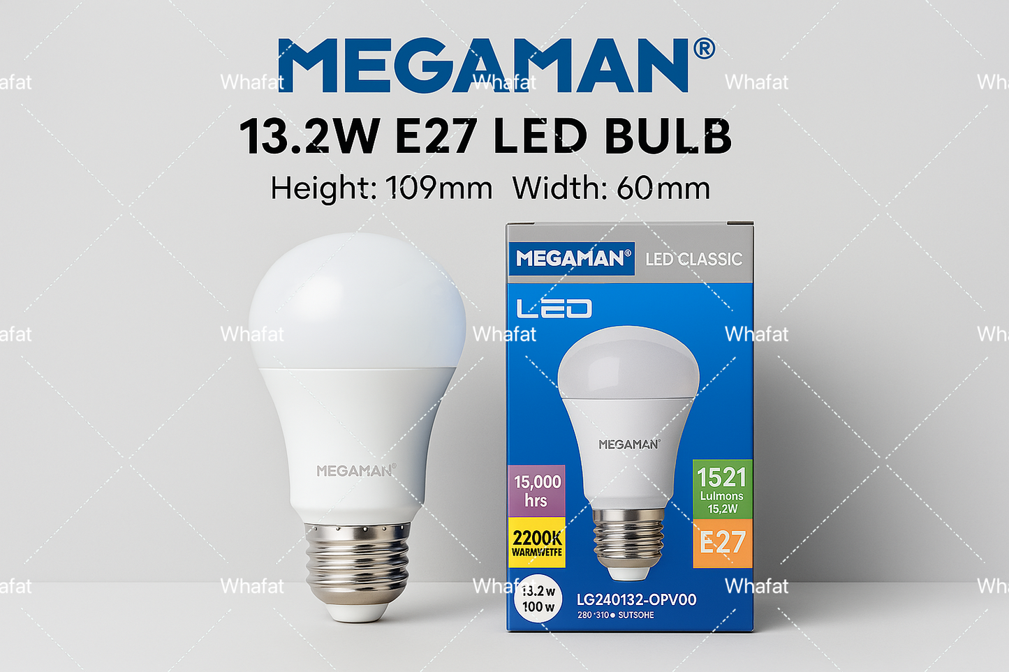 Megaman 萬佳美LED燈泡/LG240132-OPv00 13.2W (100W) LED E27 6500k/2700k