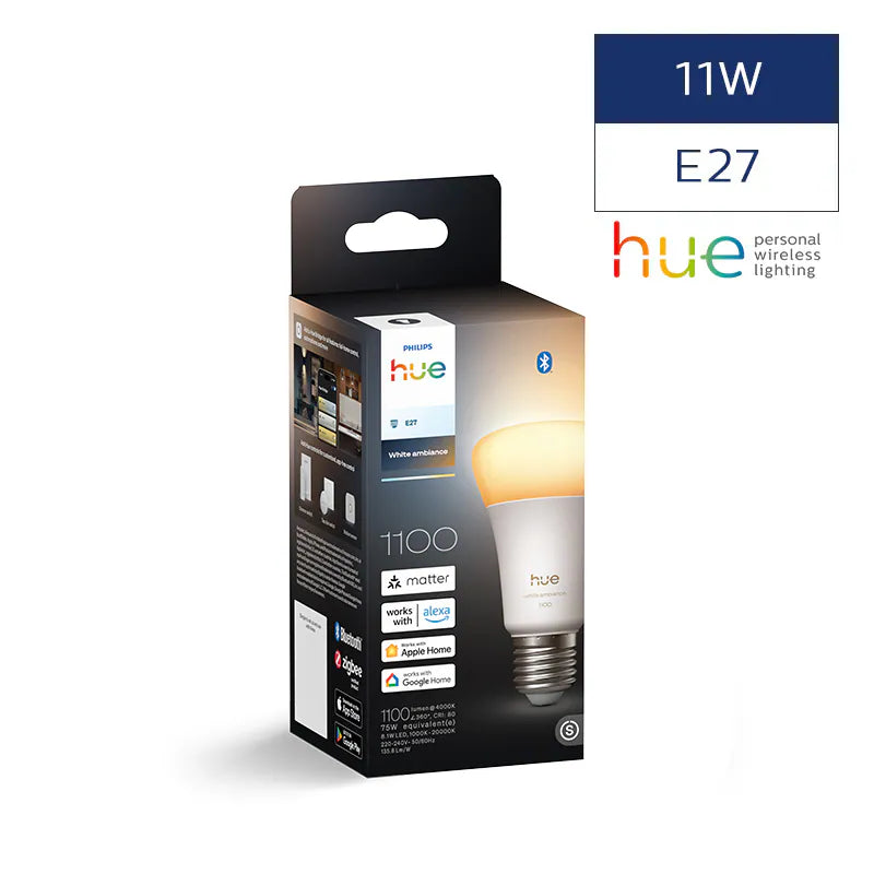 Philips Hue E27 黃白光智能燈泡 11W