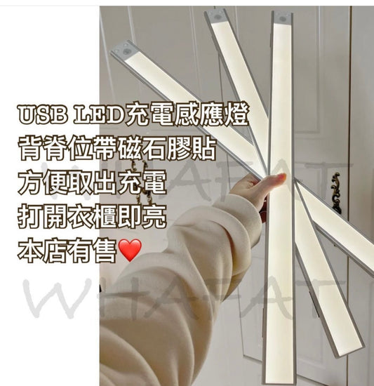 衣櫃感應燈 (銀色,USB充電,三色)