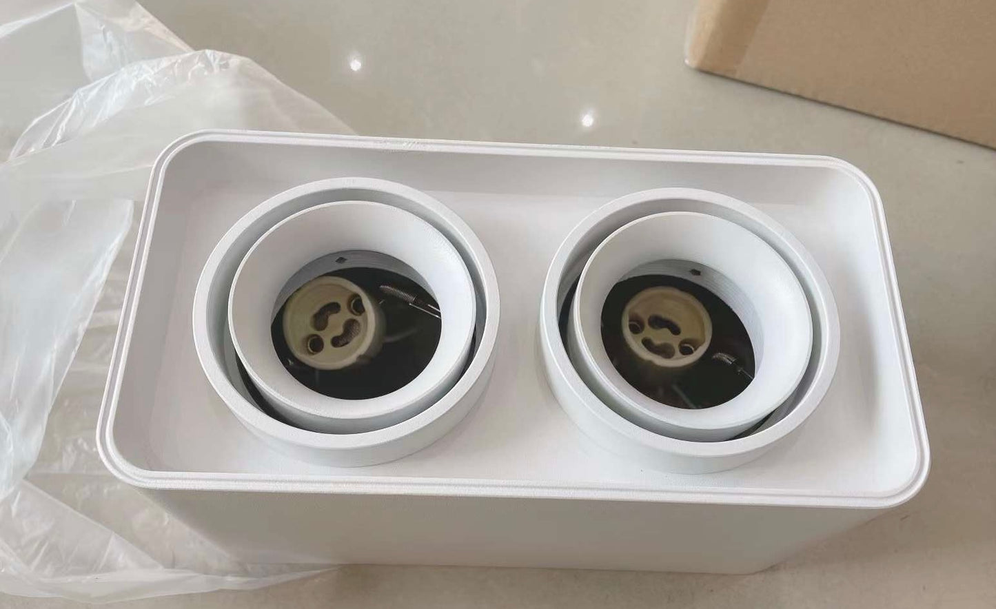 明裝盒仔燈可換gu10燈膽/單頭/雙頭/三頭/四頭/gd5812 (包7w燈膽)