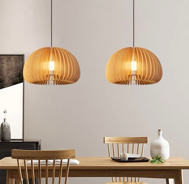 原木南瓜吊燈(35cm,送12w led黃光燈泡)