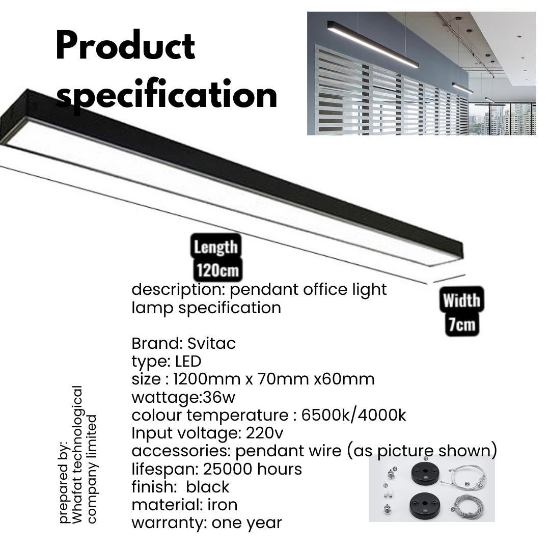 Svitac 極簡系列 | 現代辦公吊燈 / 壁燈1.2米長