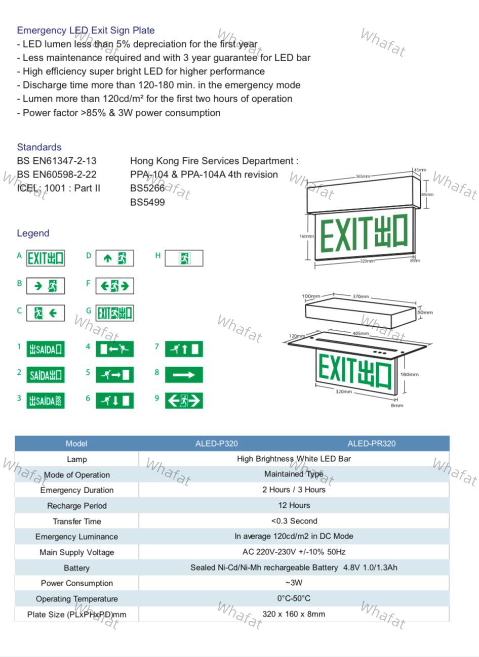 Autosource Emergency Lights / Exit Lights / E-Gas / Owl Lights / With Fire Certificates / Complies with FS251