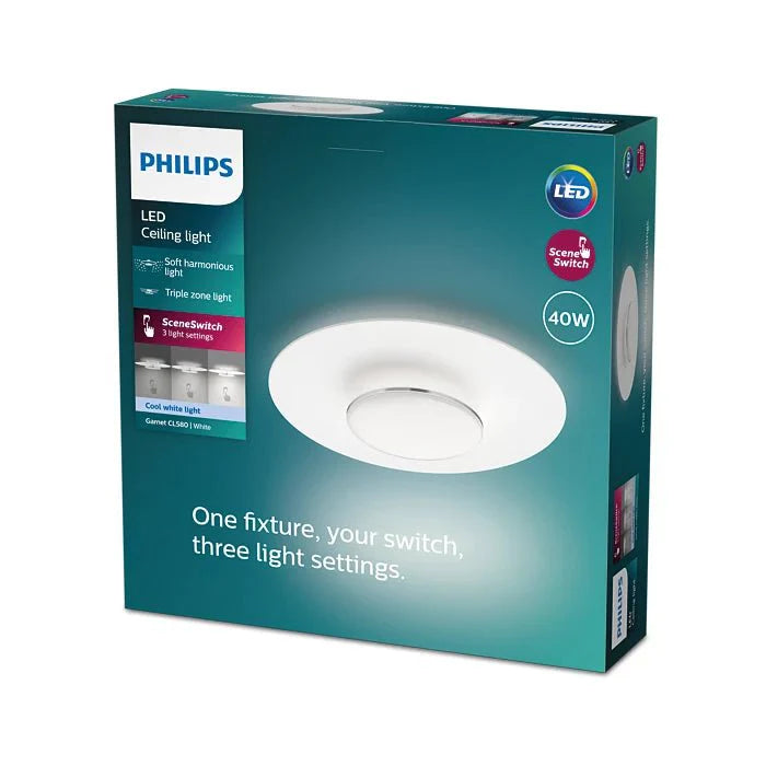 Philips Led 吸頂燈石榴石 CL580 SS 40W HV IP20 06 開關調光 (現貨)